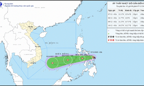 &#193;p thấp nhiệt đới tiến gần Biển Đ&#244;ng, gi&#243; mạnh v&#224; s&#243;ng lớn tr&#234;n biển