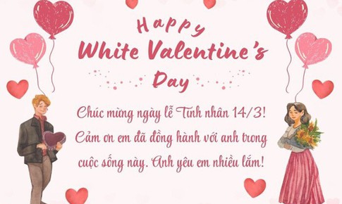 Những lời ch&#250;c ng&#224;y Valentine 14/3 - Valentine trắng tặng vợ chồng