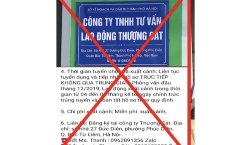 C&#244;ng an H&#224; Nội cảnh b&#225;o chi&#234;u lừa đảo giả mạo giấy tờ c&#244;ng ty xuất khẩu lao động chiếm đoạt t&#224;i sản