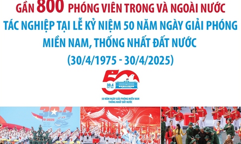 Khoảng 800 phóng viên trong và ngoài nước tác nghiệp tại Đại lễ 30/4