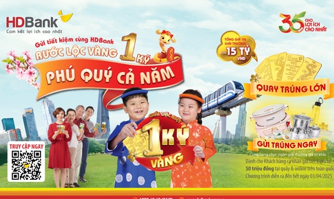 HDBank công bố 16 khách hàng trúng thưởng vàng, 1 ký vàng SJC đã có chủ