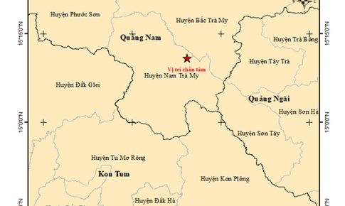 Quảng Nam hứng 3 trận động đất liên tiếp