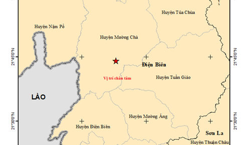 Điện Biên lại tiếp tục động đất 4.0 độ, rung lắc lan rộng