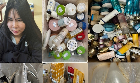 Thanh Hoá: Triệt phá cơ sở sản xuất mỹ phẩm cao cấp mua 50 nghìn/kg hoá chất rồi về pha trộn bằng tay