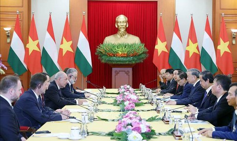 Tổng Bí thư Tô Lâm hội kiến Tổng thống Hungary Sulyok Tamas