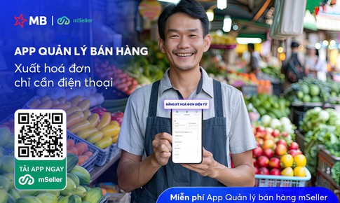 MB tặng miễn phí app quản lý bán hàng, xuất hóa đơn điện tử chỉ cần điện thoại