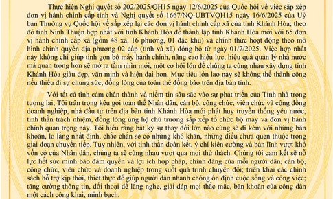 Chủ tịch tỉnh Kh&#225;nh H&#242;a gửi thư k&#234;u gọi người d&#226;n địa phương &#39;chung sức đồng l&#242;ng&#39;