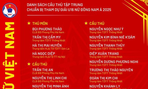 Đội tuyển U16 nữ Việt Nam tập trung chuẩn bị cho giải Đông Nam Á 2025