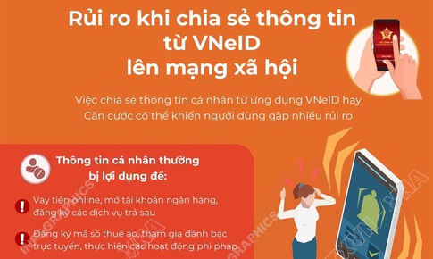 Rủi ro khi chia sẻ thông tin từ VNeID lên mạng xã hội