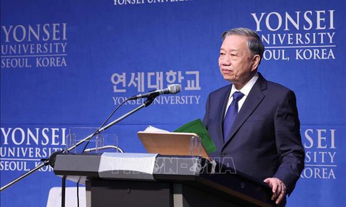 Tổng B&#237; thư T&#244; L&#226;m ph&#225;t biểu ch&#237;nh s&#225;ch tại Trường Đại học Yonsei của H&#224;n Quốc