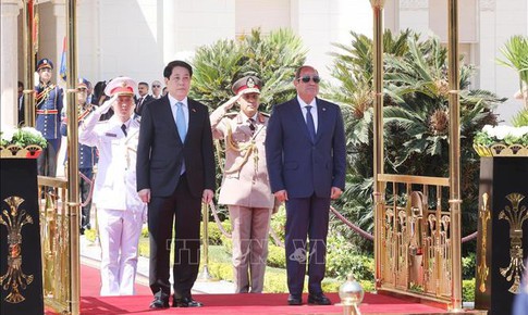 Lễ đón Chủ tịch nước Lương Cường thăm cấp Nhà nước Cộng hòa Arab Ai Cập