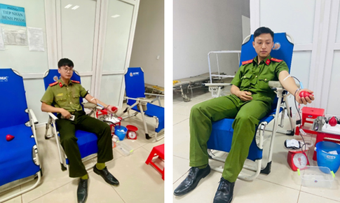 Hai thiếu uý Công an Lâm Đồng vượt gần 100km để hiến máu cứu người