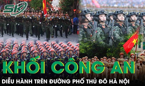Chiêm ngưỡng các khối Công an diễu hành trên đường phố Hà Nội