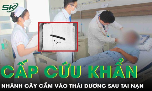 Cấp cứu khẩn người đ&#224;n &#244;ng bị nh&#225;nh c&#226;y cắm v&#224;o th&#225;i dương sau tai nạn giao th&#244;ng