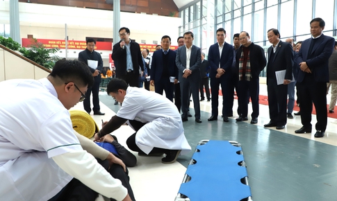 Diễn tập đảm bảo công tác y tế phục vụ Đại hội Đại biểu toàn quốc lần thứ XIV của Đảng