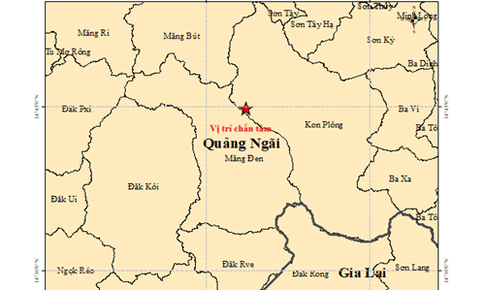 Động đất 3.5 độ ở Quảng Ngãi