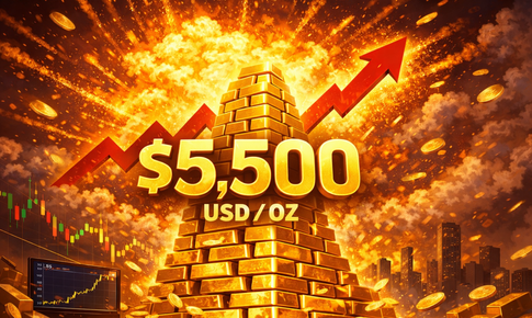 Giá vàng thế giới áp sát 5.500 USD, bạc cũng đạt mức lịch sử