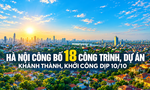 Hà Nội công bố 18 dự án nổi bật dịp 10/10