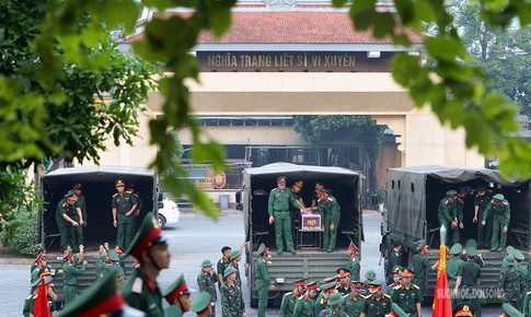 Diễn tập nghi thức đón 93 hài cốt liệt sĩ về Nghĩa trang Vị Xuyên