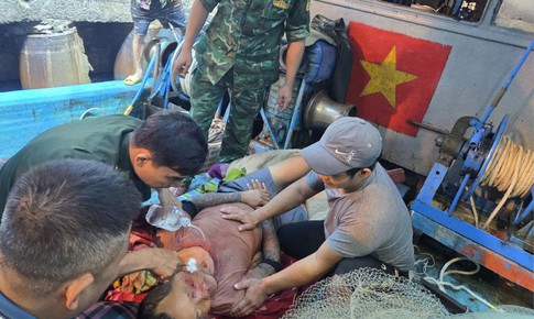 Dây tời đứt văng vỡ xương gò má ngư dân khi đánh bắt trên biển