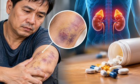 Da mỏng dễ bầm tím, chẩn đoán suy tuyến thượng thận do tự ý dùng thuốc