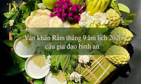 Bài văn khấn Rằm tháng 9 âm lịch 2026 cầu gia đạo bình an, may mắn