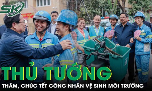 Thủ tướng Phạm Minh Chính đến tận nơi thăm hỏi, chúc Tết công nhân vệ sinh môi trường