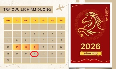 Lịch âm 26/2 - Âm lịch hôm nay 26/2 - Lịch vạn niên ngày 26/2/2026