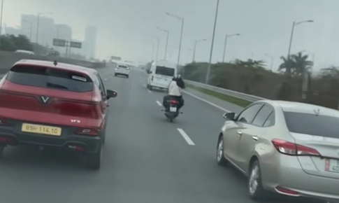 Đi xe máy vào cao tốc Hà Nội – Hải Phòng, nữ sinh bị trừ 6 điểm bằng lái