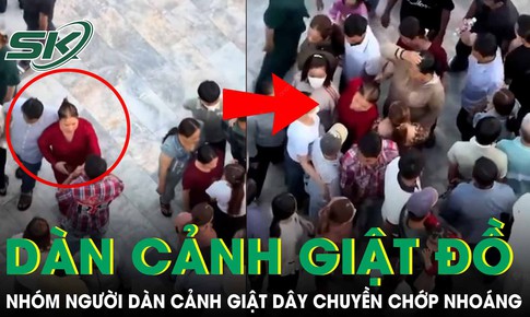 Clip nhóm người dàn cảnh giật dây chuyền trong chưa đầy 2 giây, nạn nhân chỉ biết ngơ ngác