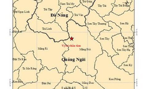 Lại tiếp tục động đất 3.8 độ ở Quảng Ngãi
