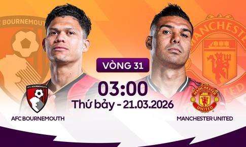 Lịch thi đấu bóng đá hôm nay ngày 20/3 - 21/3: MU đấu Bournemouth