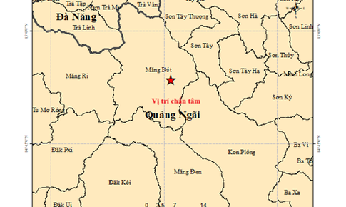Động đất gây rung lắc diện rộng ở Quảng Ngãi