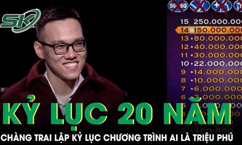 Chàng trai lập kỷ lục chưa từng có trong suốt 20 năm chương trình Ai là triệu phú