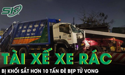 Xe rác bị khối sắt hơn 10 tấn đè bẹp, tài xế tử vong thương tâm