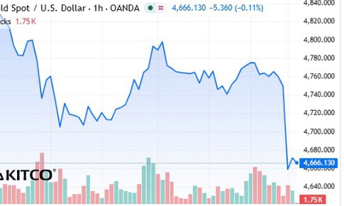 Giá vàng thế giới lao dốc sáng 13/4