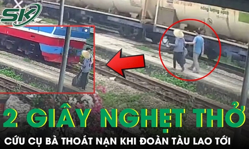 Công nhân đường sắt Nghệ An cứu cụ bà khi đoàn tàu lao tới, thoát nạn trong tích tắc