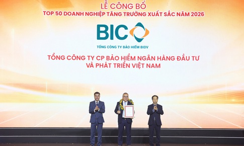 BIC lọt Top 50 doanh nghiệp tăng trưởng xuất sắc Việt Nam năm 2026