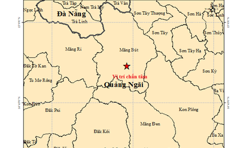 Động đất mạnh 3.7 độ ở Quảng Ngãi