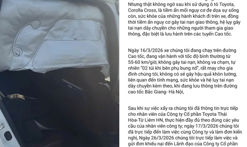 Nguyên nhân xe Toyota Corolla Cross 'tự' bung túi khí dù không va chạm