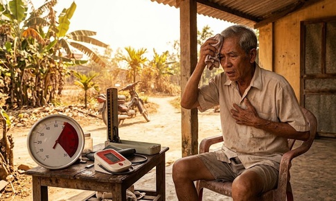 Nền nhiệt độ trên 38°C khiến nguy cơ nhồi máu cơ tim tăng mạnh ở người cao tuổi