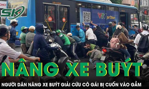 Khoảnh khắc người dân hợp sức nâng xe buýt giải cứu cô gái bị cuốn vào gầm xe