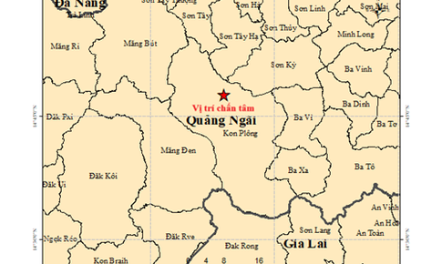 Lại xảy ra động đất tại 'điểm nóng' Kon Plông ở Quảng Ngãi