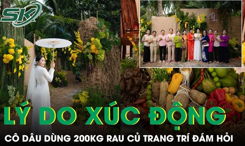 Cô dâu dùng 200 kg rau củ trang trí đám hỏi, lý do phía sau khiến nhiều người xúc động