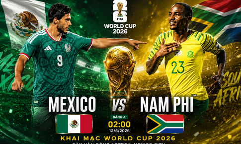 Lịch thi đấu World Cup 2026 hôm nay ngày 12/6: Mexico đấu Nam Phi