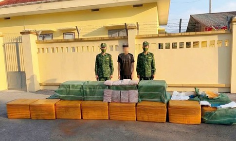 Ngụy trang gần nửa tấn tràng lợn đông lạnh trong bao dứa chuẩn bị 'vượt biên' vào đất liền