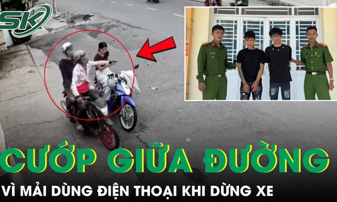 Dùng điện thoại khi đang dừng xe chờ mẹ, thiếu nữ bị cướp giật táo tợn giữa đường