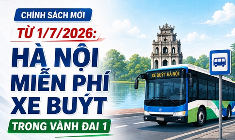 Từ 1/7/2026: Hà Nội miễn phí xe buýt trong vành đai 1