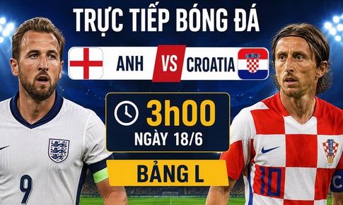 Kênh và link xem trực tiếp Anh vs Croatia - World Cup 2026 ngày 18/6