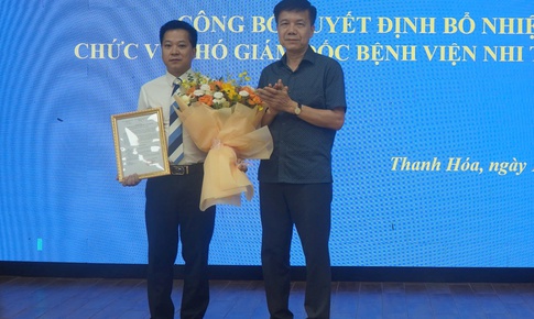 Tiến sĩ Nguyễn Hữu Thành được bổ nhiệm làm Phó Giám đốc Bệnh viện Nhi Thanh Hóa